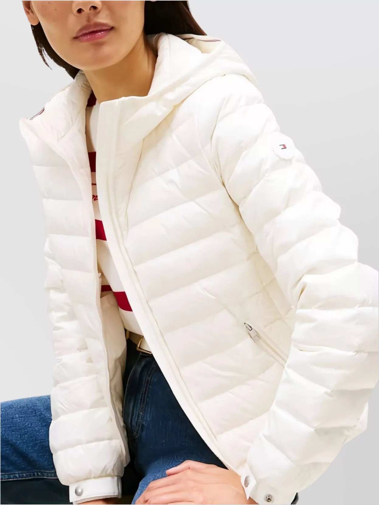 Tommy Hilfiger Quilted Hooded Long Sleeve Jacket
