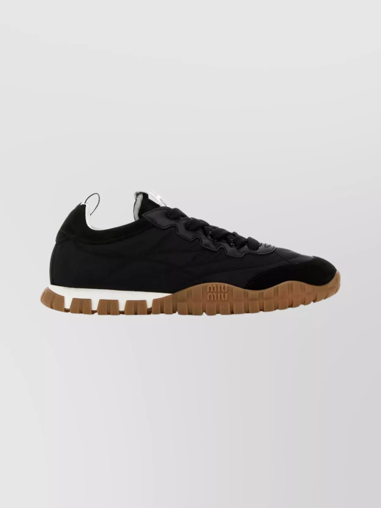 Miu Miu technical fabric and suede low-top sneakers