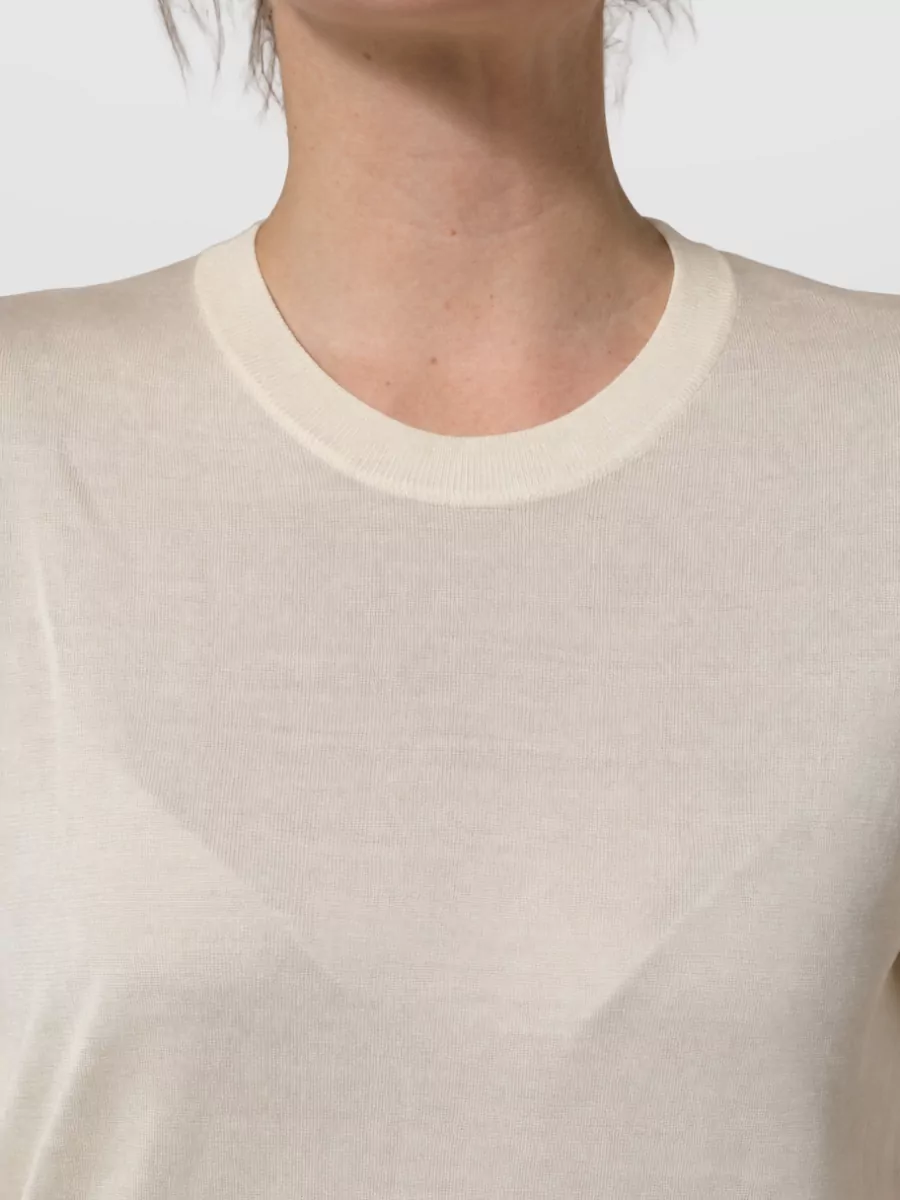 Dolce&Gabbana Silk 3/4 Sleeve Crewneck Top