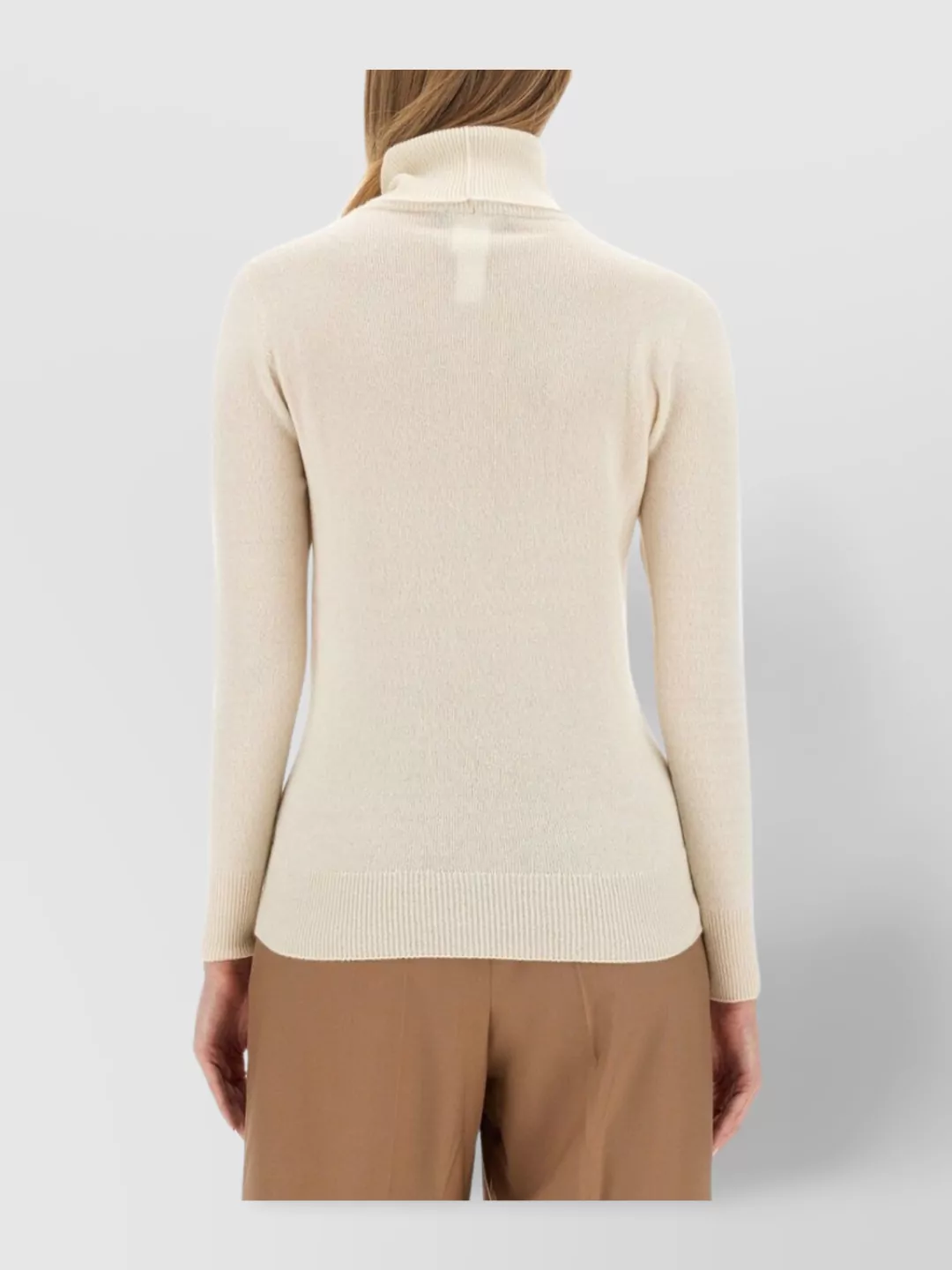 FABIANA FILIPPI SLIM FIT CASHMERE TURTLENECK SWEATER WITH RIBBED ACCENTS
