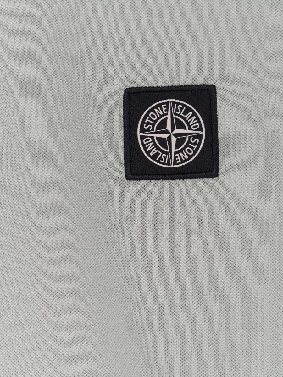 Stone Island Cotton Polo Shirt Straight Cut Short Sleeves