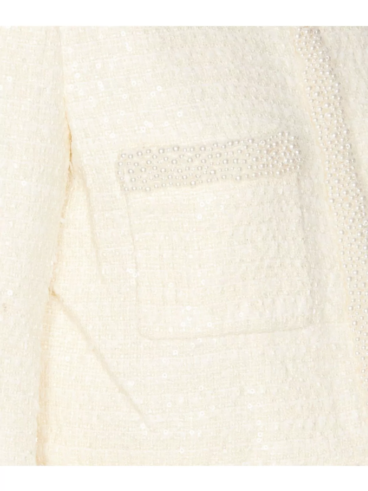 Shop Self-portrait Sequined Boucle' Pearl Embellished Jacket
