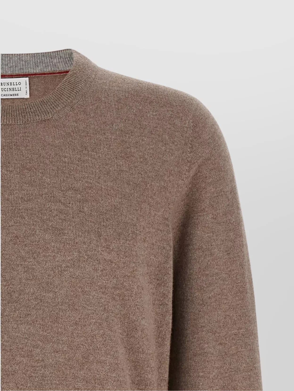 Brunello Cucinelli Cashmere Crew Neck Sweater With Ribbed Cuffs And Hem