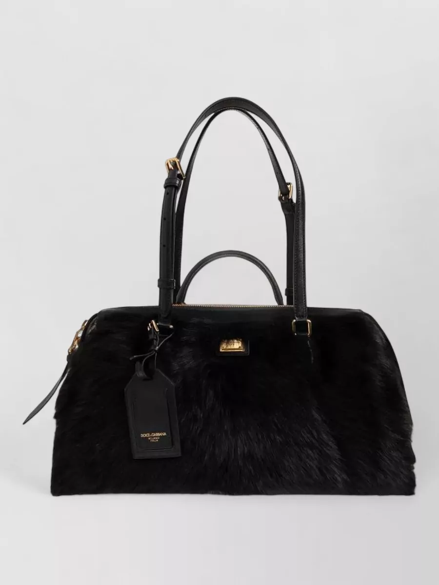 Dolce&Gabbana vittoria shearling and calfskin shoulder bag