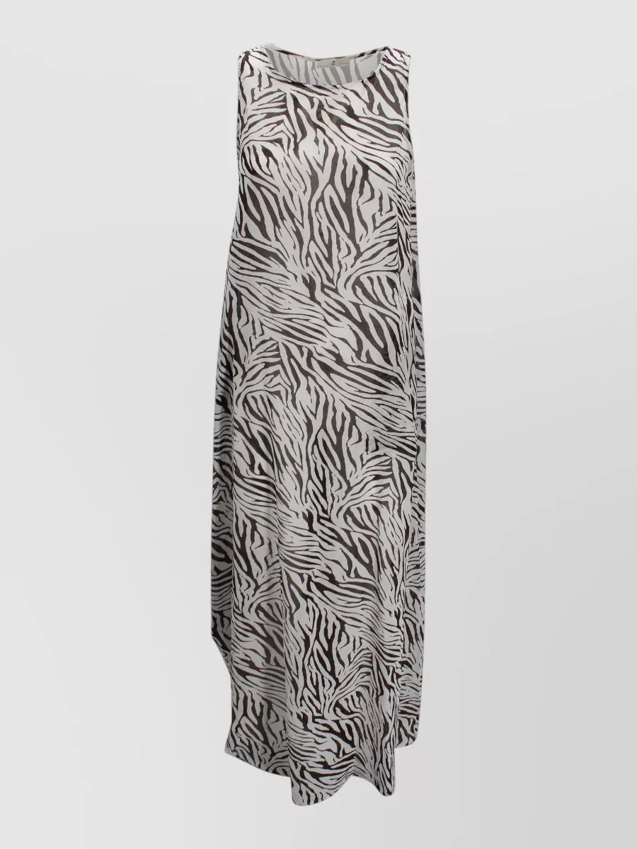 Whyci Linen Sleeveless Printed Maxi Dress