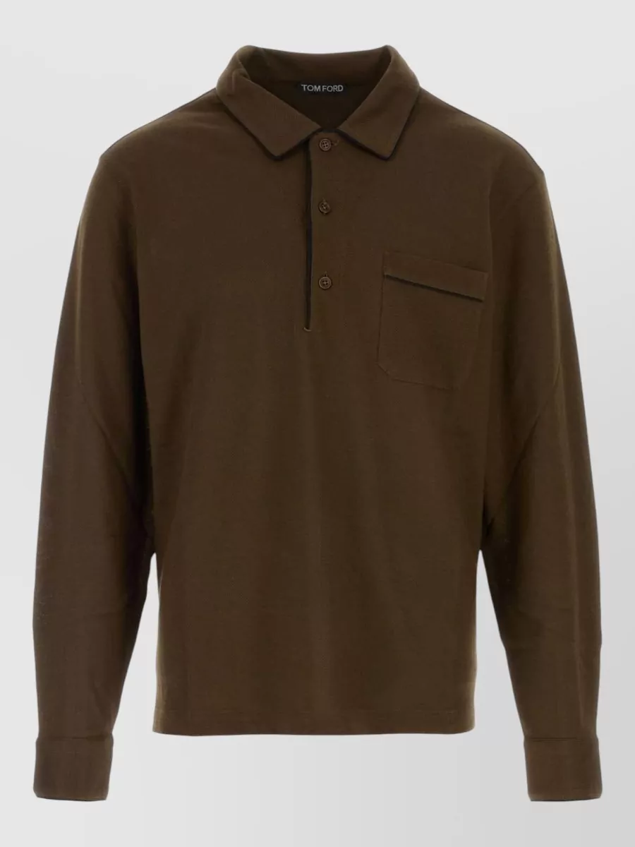 Tom Ford Silk cotton short-sleeve polo shirt