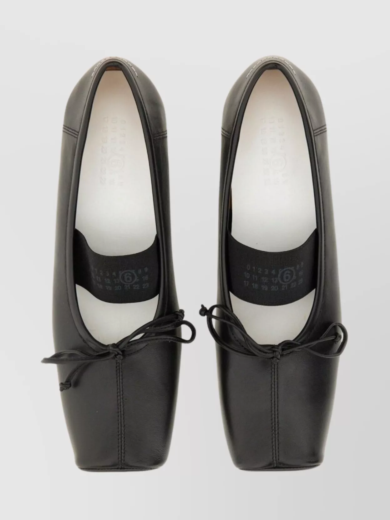 Mm6 Maison Margiela Square Toe Ballerina Shoes With Bow Detail