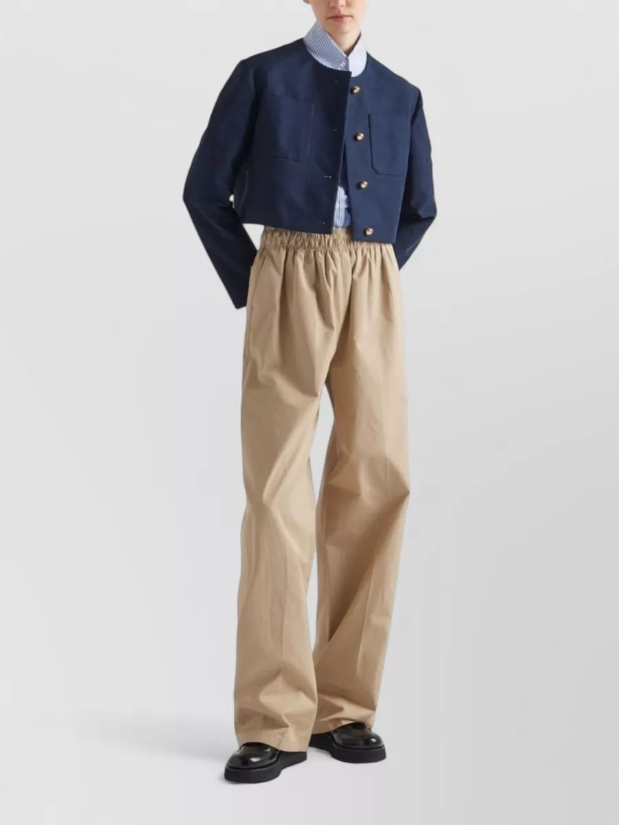 Prada Cotton Wide-Leg Trousers