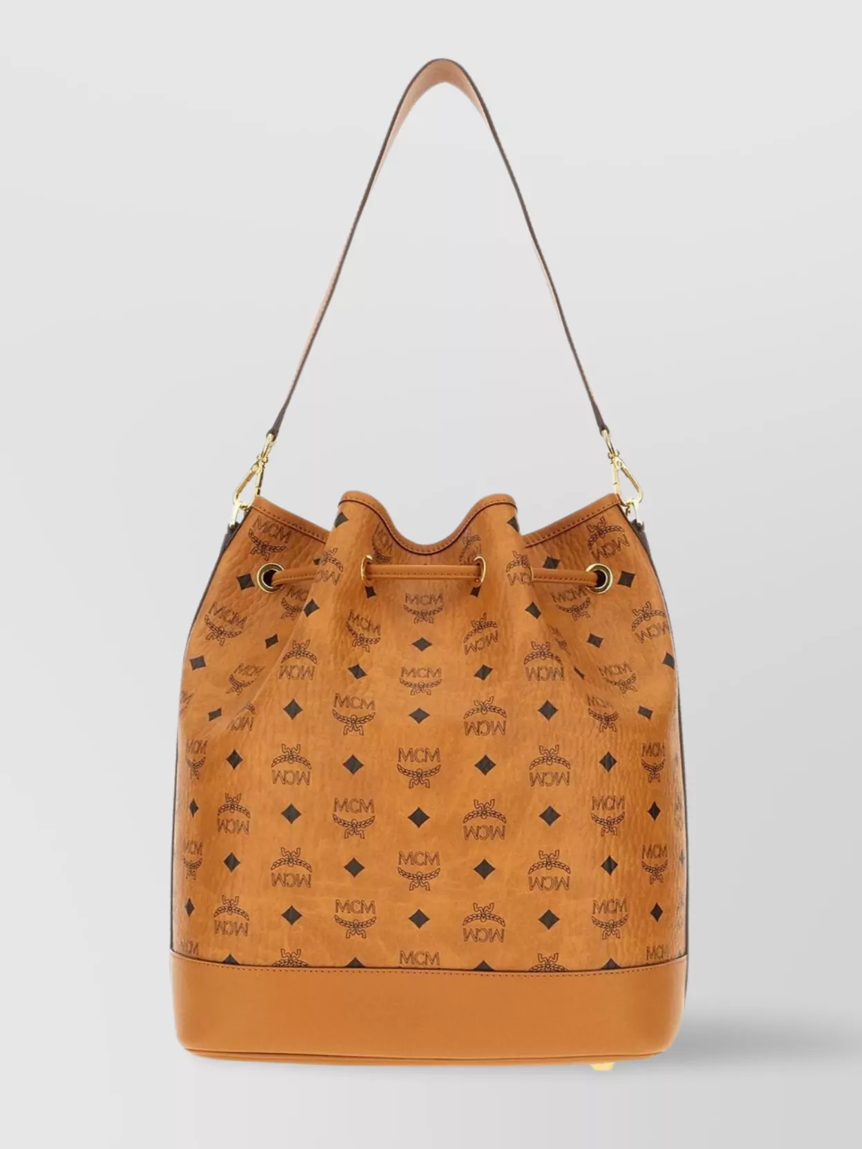 Mcm Bucket Bag Synthetic Nappa Trimmings In Orange