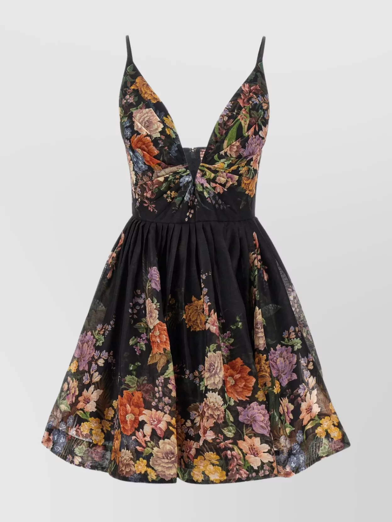 Zimmermann Silk linen floral-print v-neck mini dress