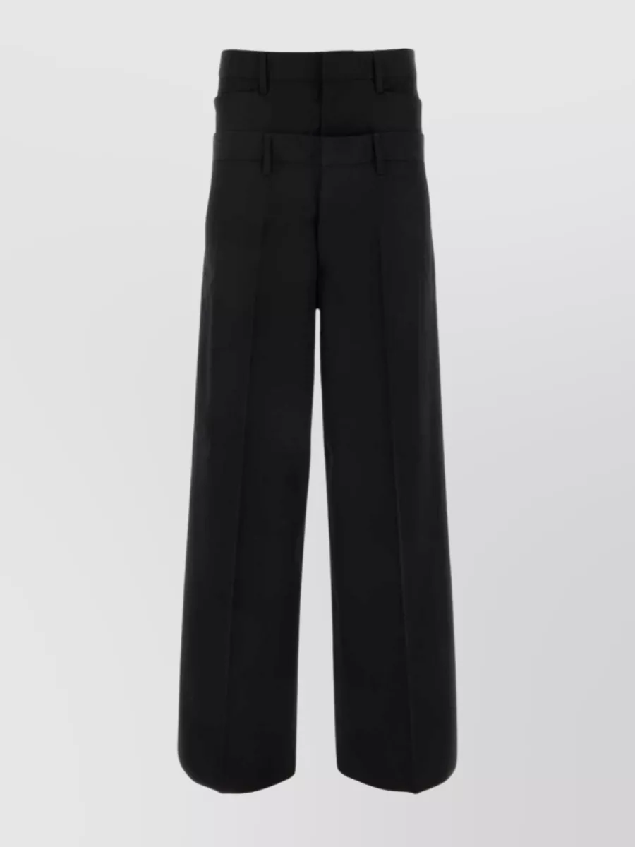Shop Dsquared2 Wide Cut High Waist Trousers In Black