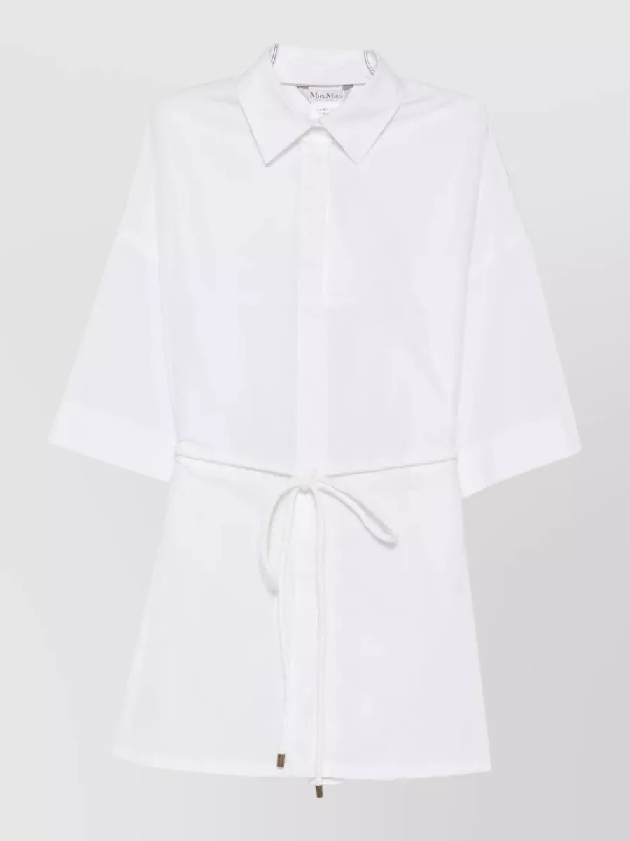 Max Mara cotton short-sleeve drawstring shirt