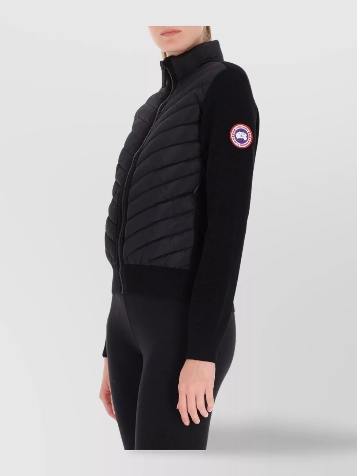 Canada Goose High Collar Quilted Front Jacket In Black