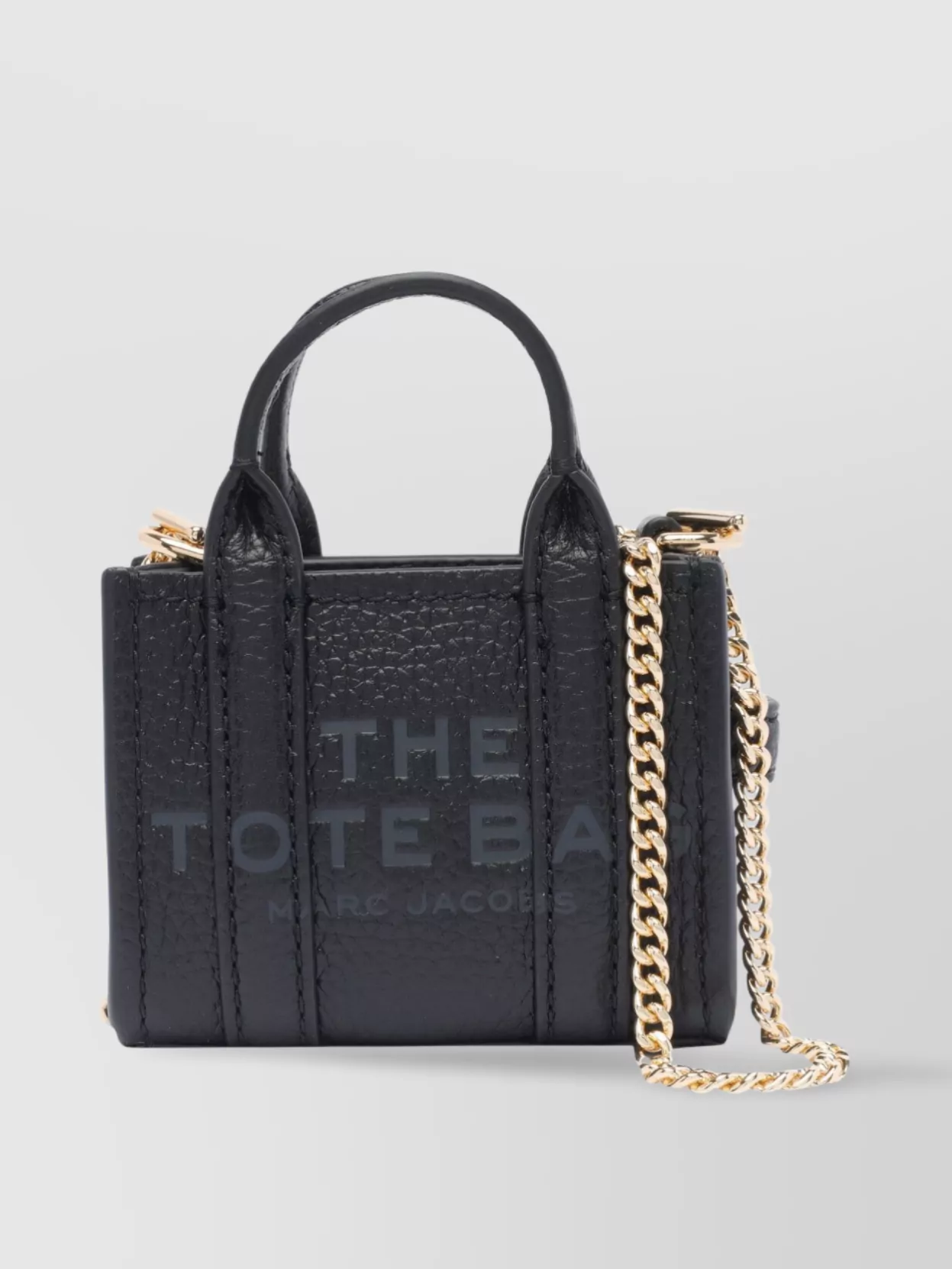 MARC JACOBS MINI TEXTURED TOTE BAG WITH HANDLES AND CHAIN