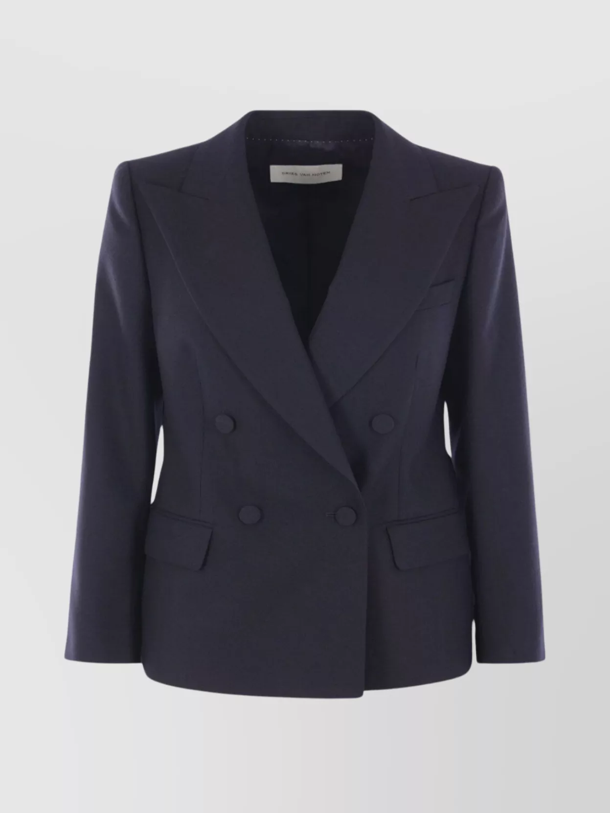 Dries Van Noten W.w. Jacket Herringbone Pattern In Blue