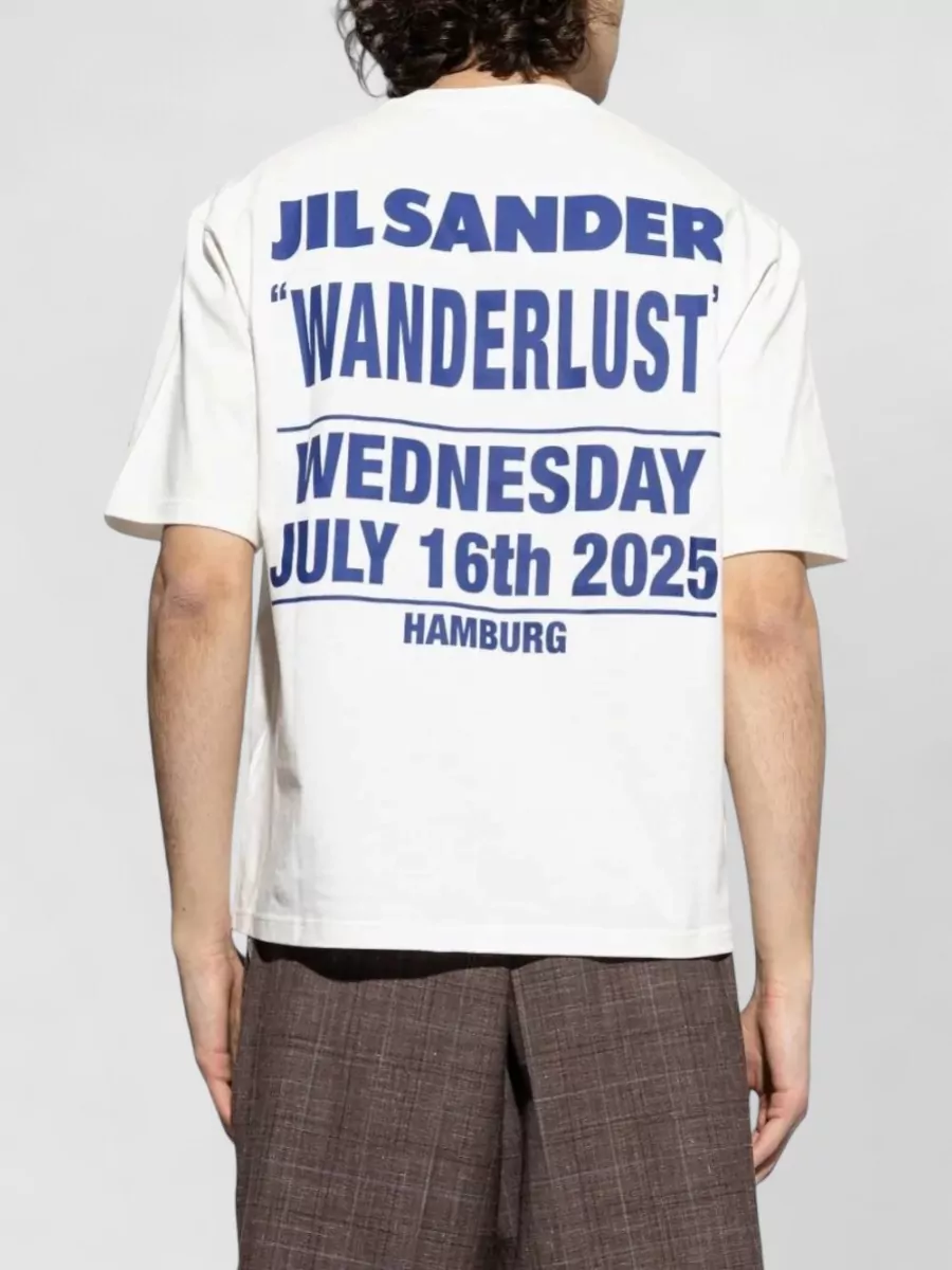 Jil Sander Crewneck Cotton T Shirt Front Print