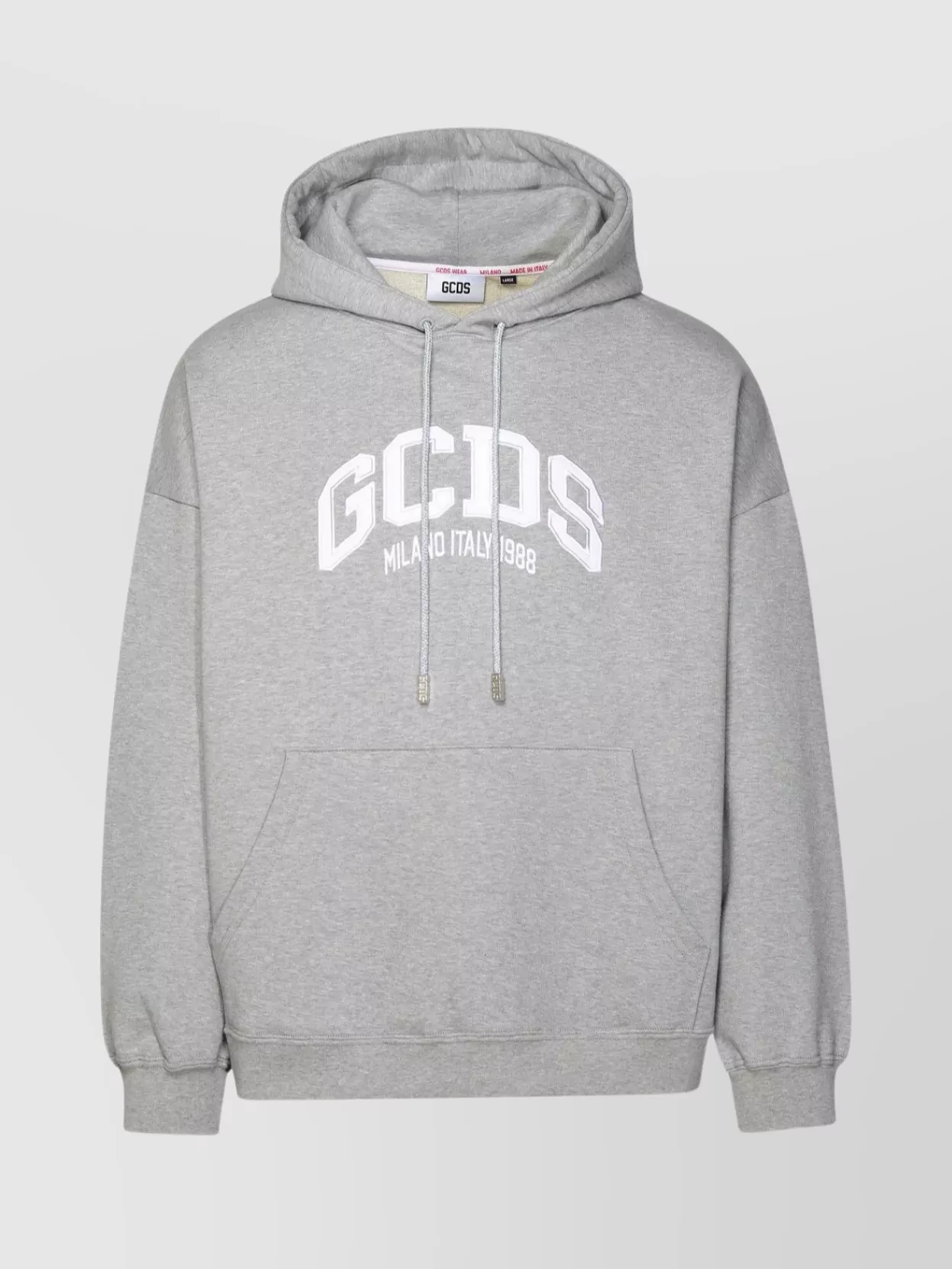 Shop Gcds Hooded Cotton Sweatshirt Kangaroo Pocket