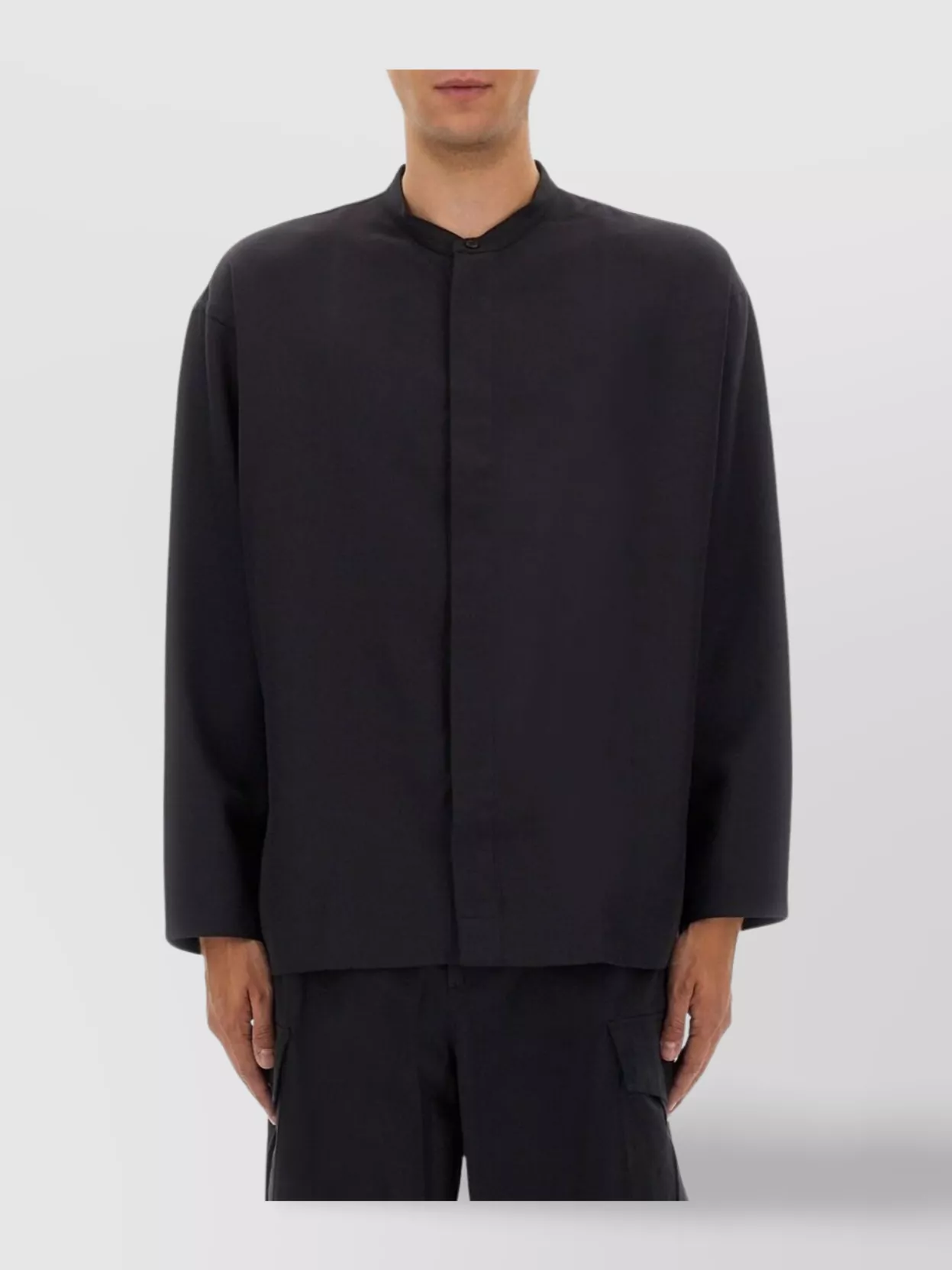 Studio Nicholson Shirt Mandarin Collar Chest Pocket