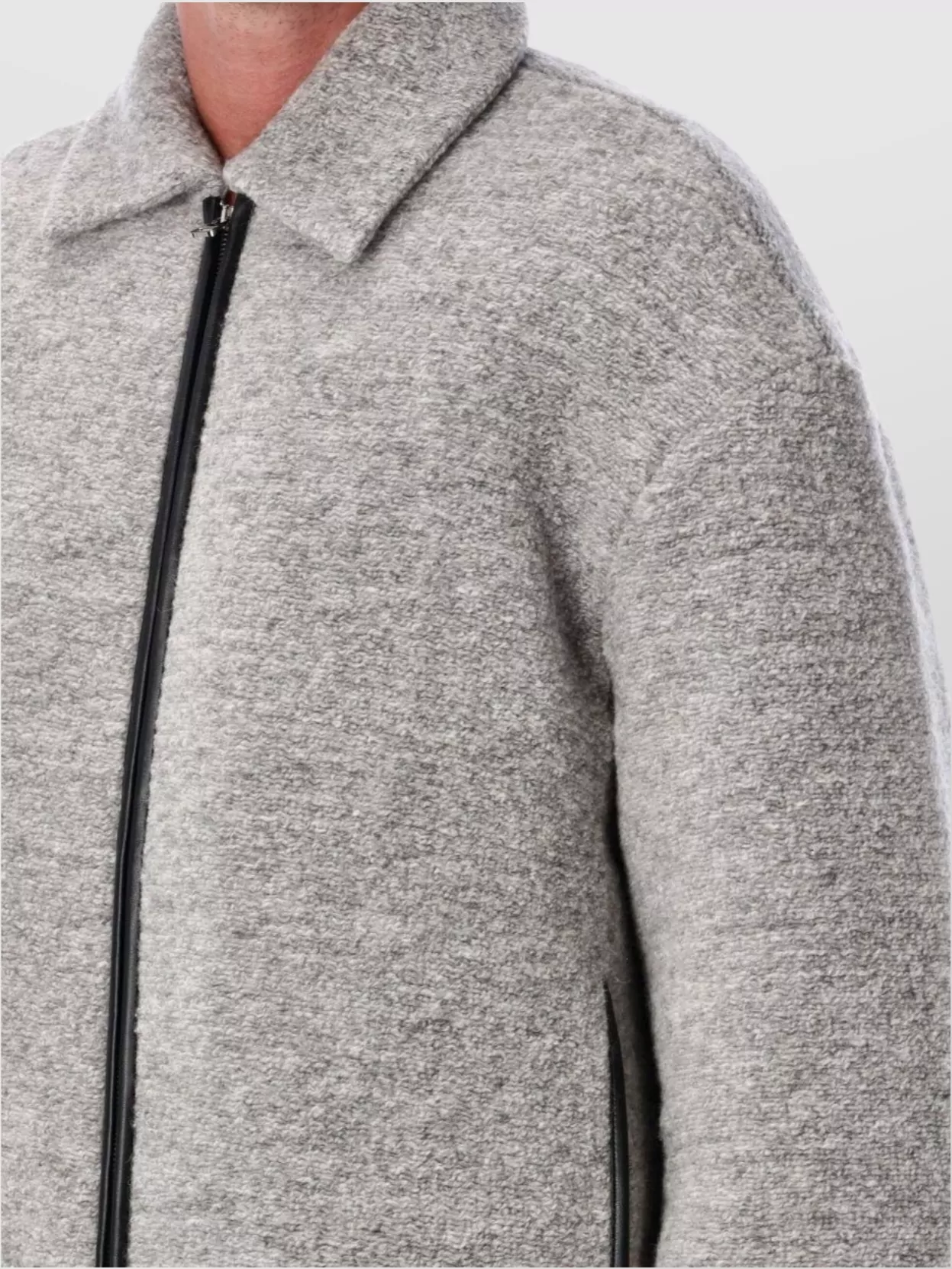 Jw Anderson Textured Wool Fleece Jacket Collar Design