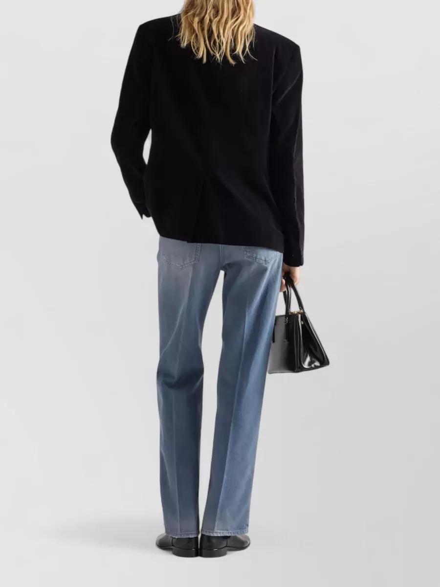 Prada Notched Lapel Single Breasted Jacket With Pockets