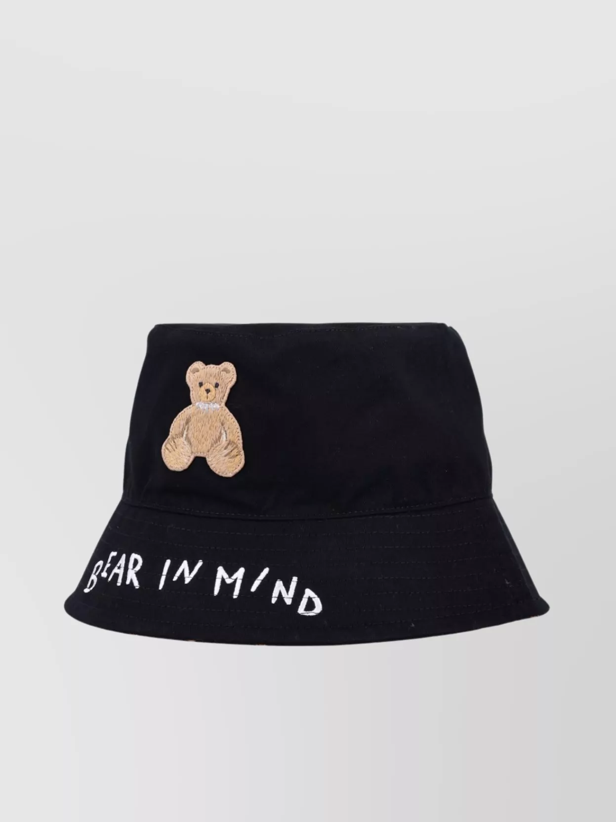 Palm Angels Bear Embroidered Wide Brim Hat