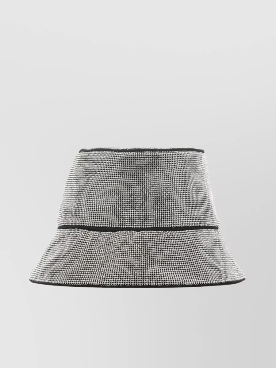 Shop Kara Ornate Embellished Satin Hat In Grey