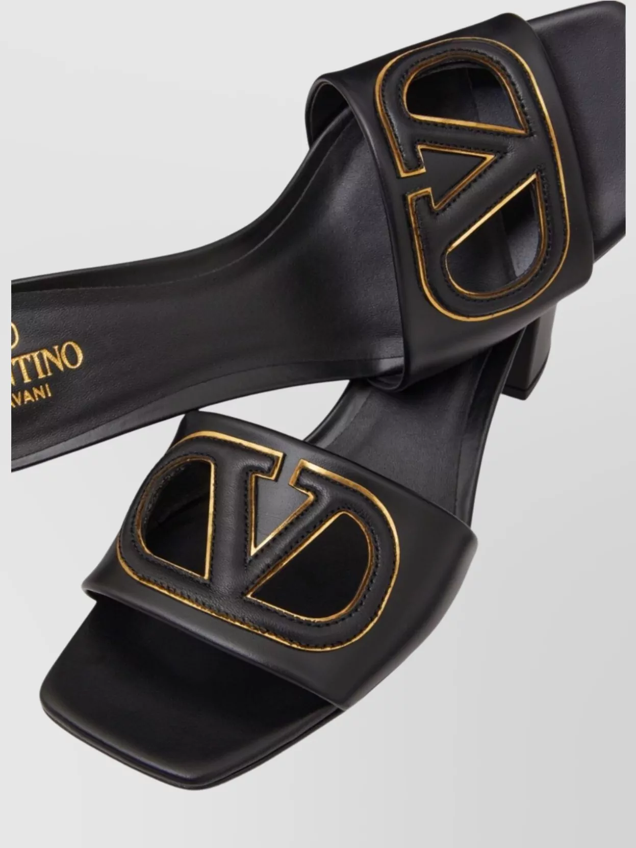 Valentino Garavani Vlogo Cut-Out Leather Mules