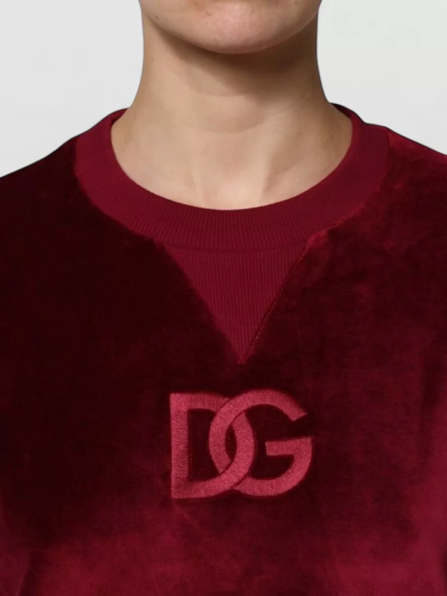 Dolce&Gabbana Velvet Crew Neck Sweatshirt