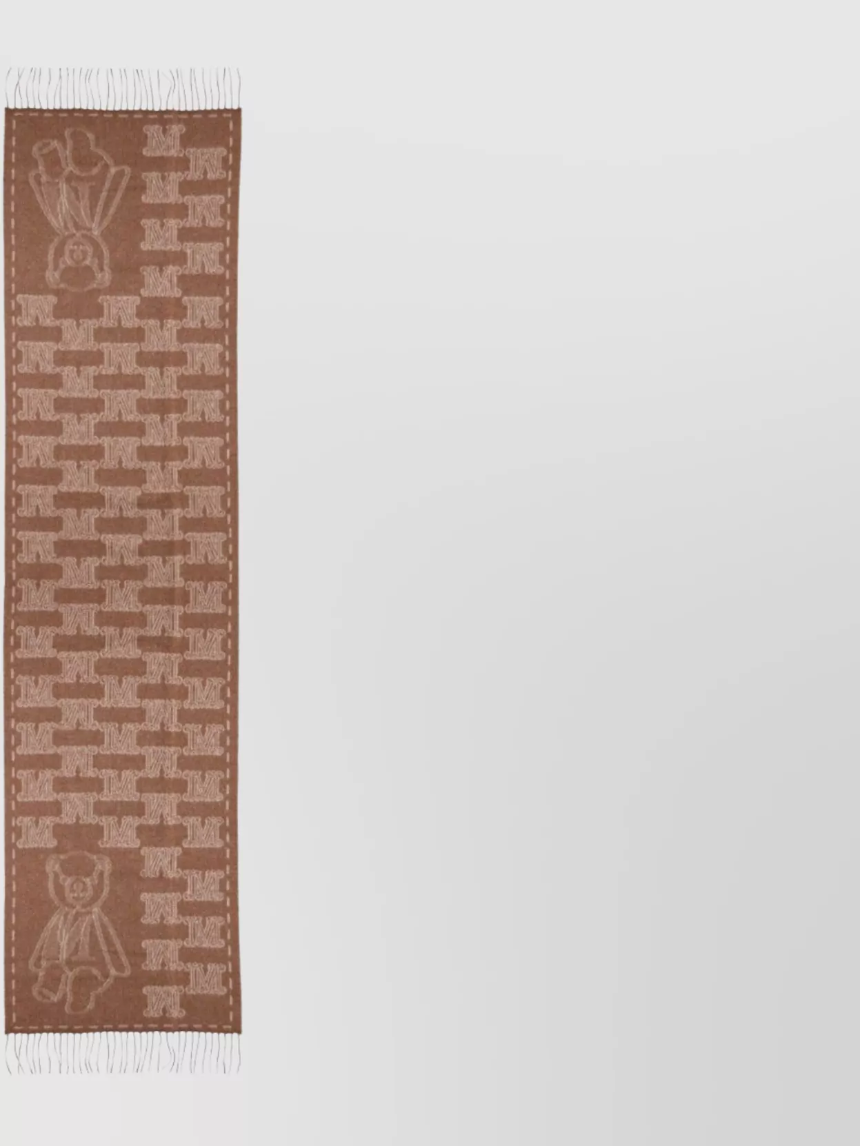 Max Mara Reversible Cashmere Scarf Fringe Detail In Brown
