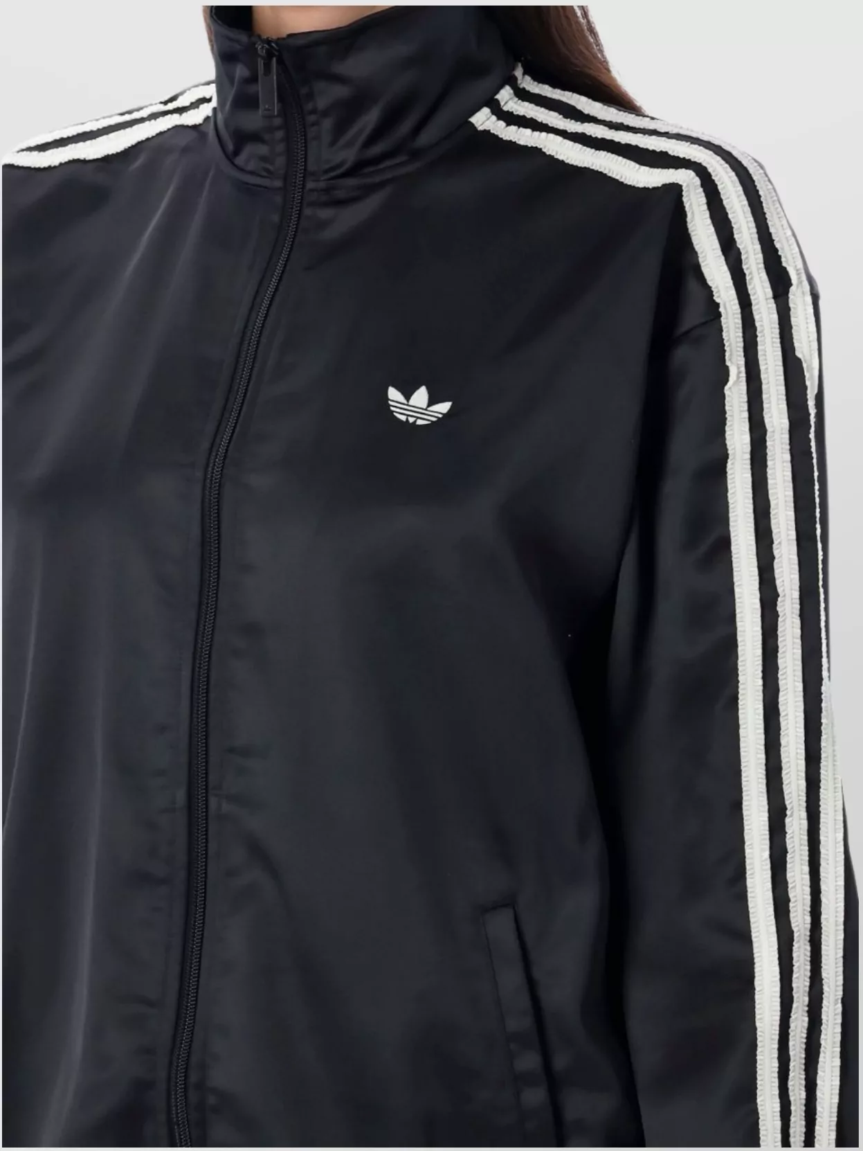 Adidas Originals Zip Ruffle Jacket Satin