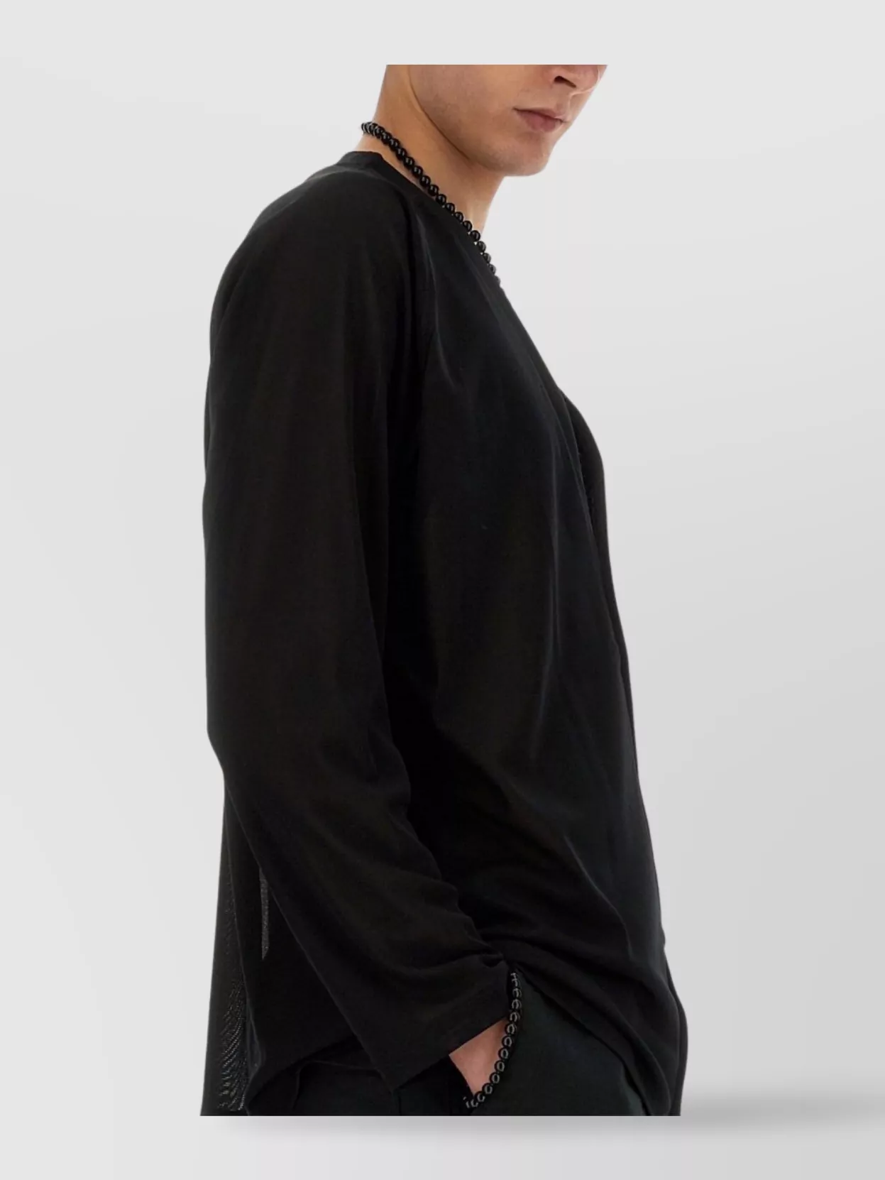 NEEDLES MESH CARDIGAN WITH SHEER PANELS AND V NECK