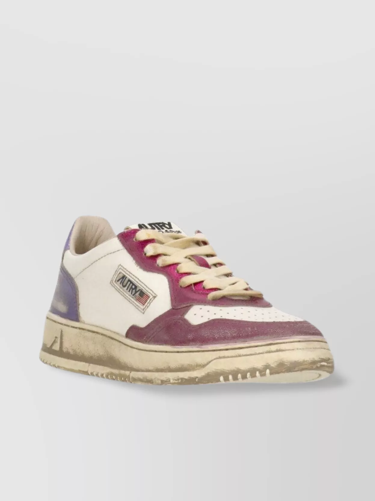 Autry Low-top Leather Sneakers With Vintage Effect