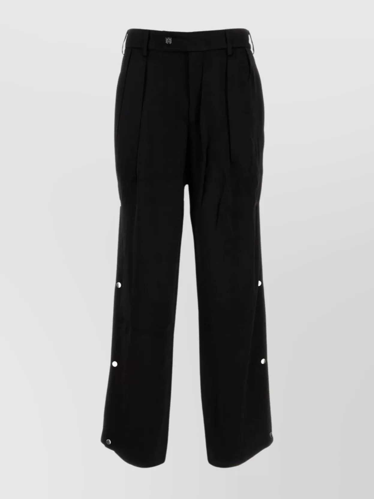 Shop Amiri Wide Leg Pleated Trousers With Expandable Sides In Black