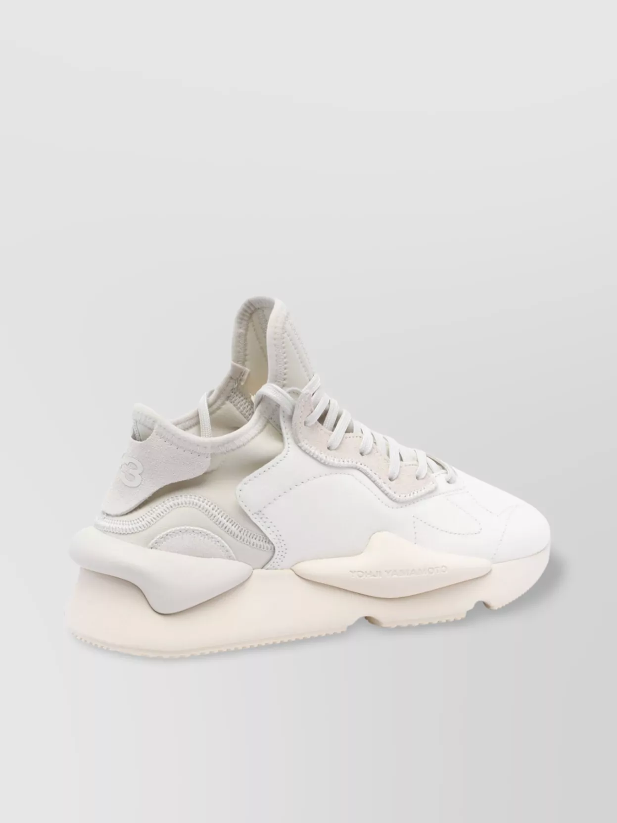 Y-3 Low Top Leather Sneakers With Pull Tab