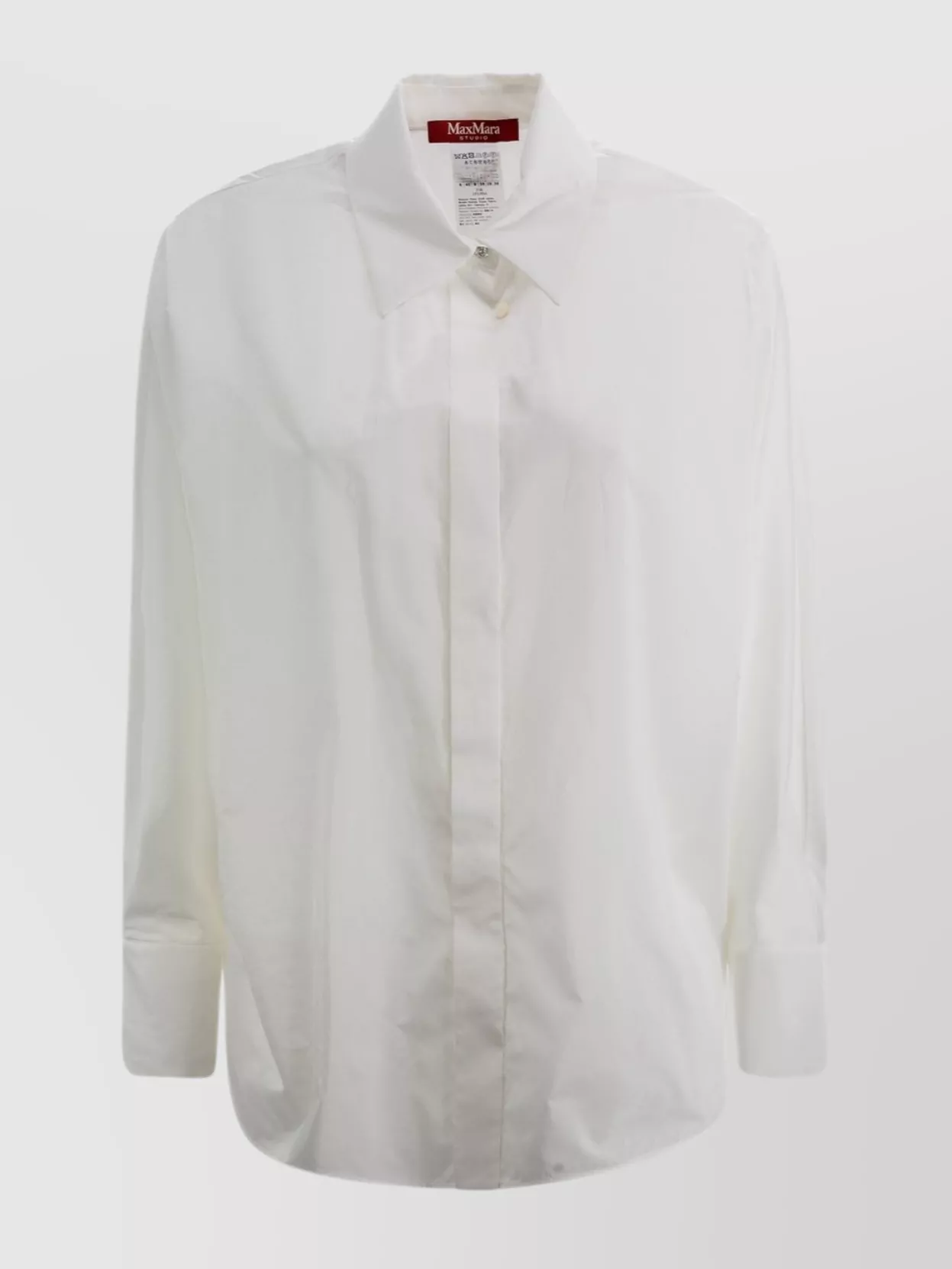 Shop 's Max Mara Glitter Cuffs Cotton Shirt With Embellished Buttons