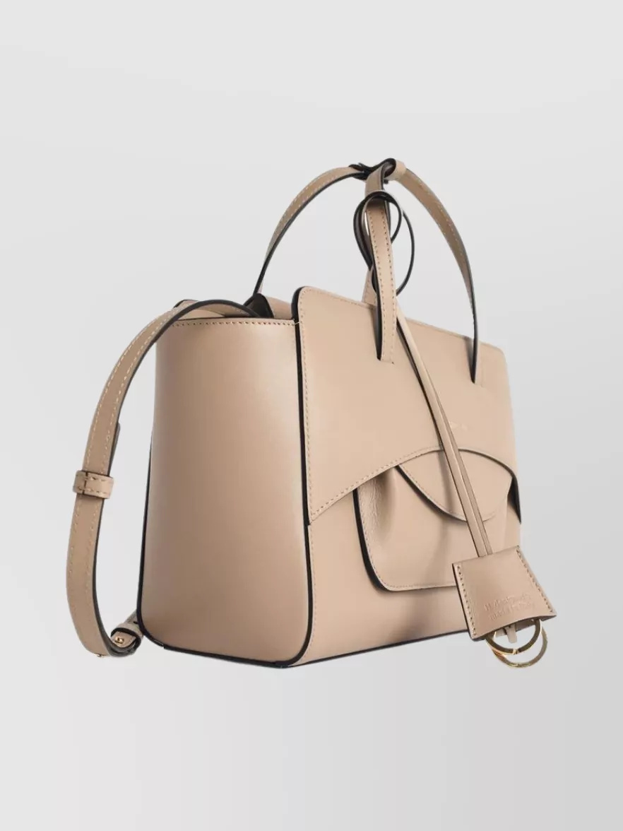 Hidesins Structured Leather Shoulder Bag Flap Design
