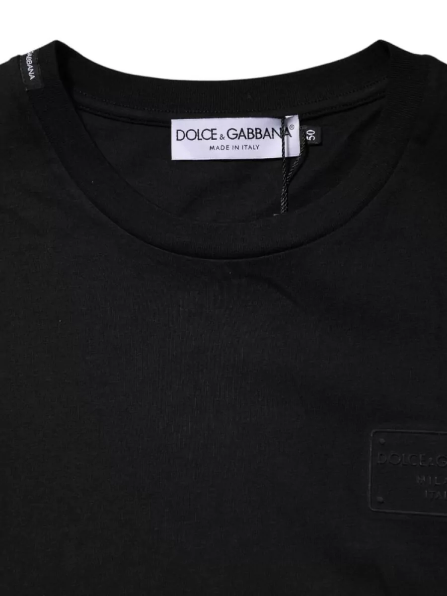 Dolce&Gabbana Cotton Logo Patch Crew Neck T-Shirt