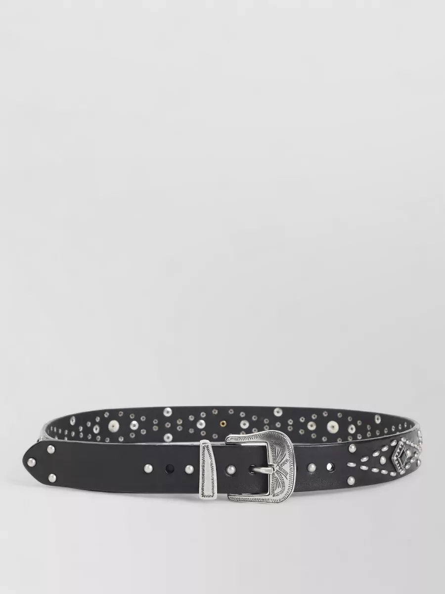 Golden Goose Adjustable Belt Studded Design Decorative Buckle