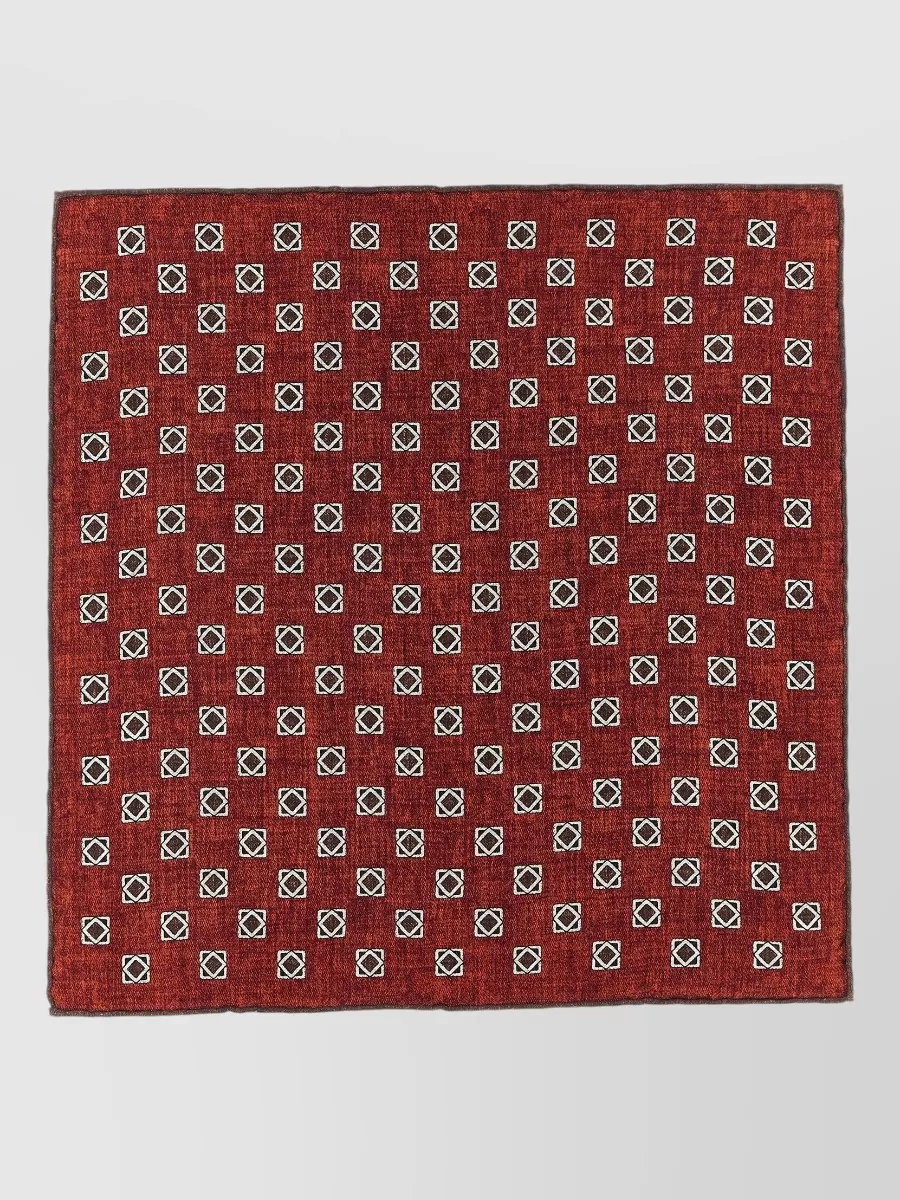 Brunello Cucinelli Silk geometric-print double-sided pocket square
