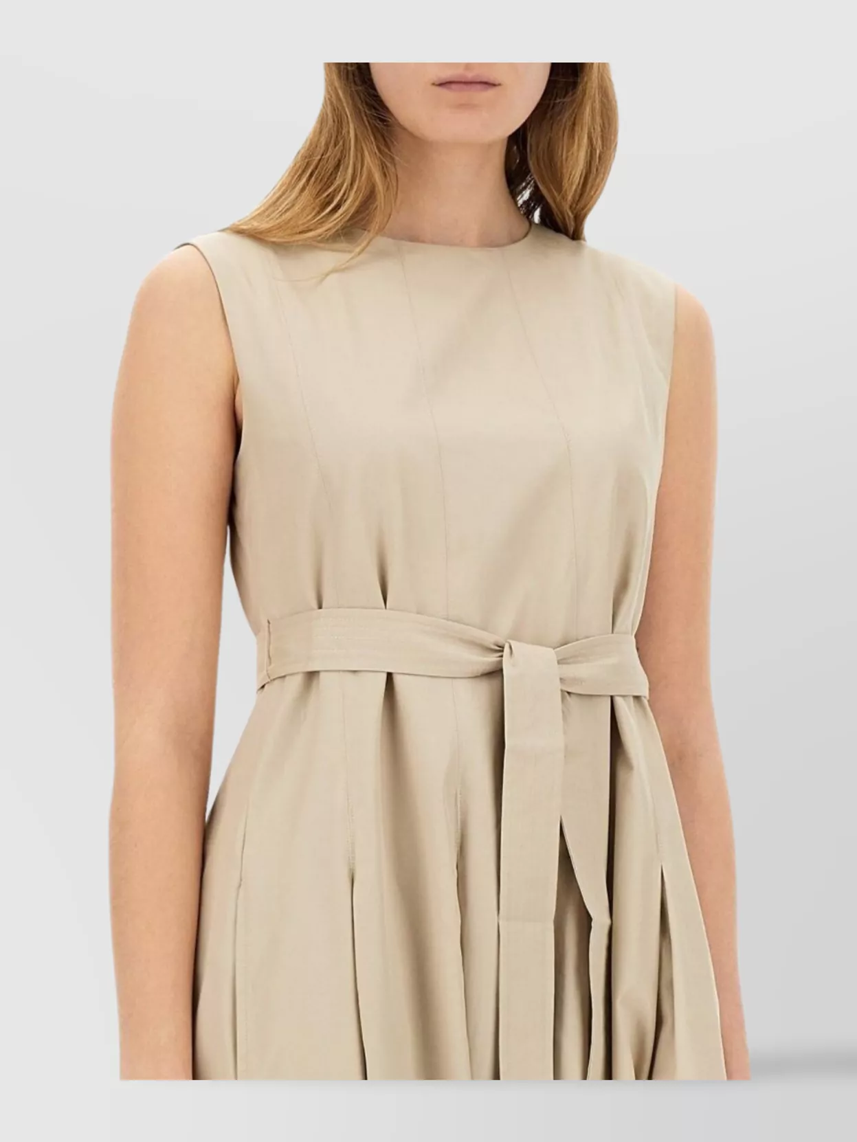 S Max Mara Midi Dress With Belted Waist And Pockets