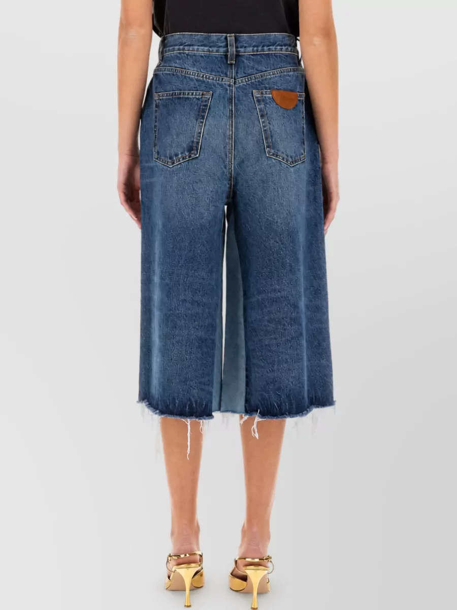Chloé Patchwork Denim Bermuda Shorts
