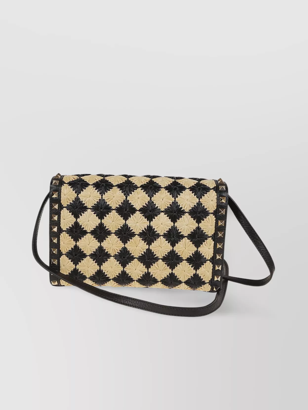 Valentino Small Rockstud Shoulder Bag With Check Motif