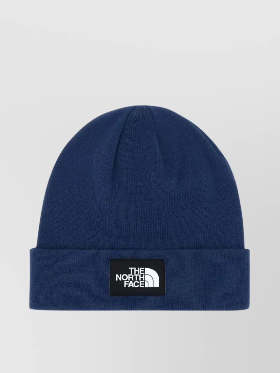 Shop The North Face Foldable Cuffed Stretch Beanie With Ribbed Texture In Blue