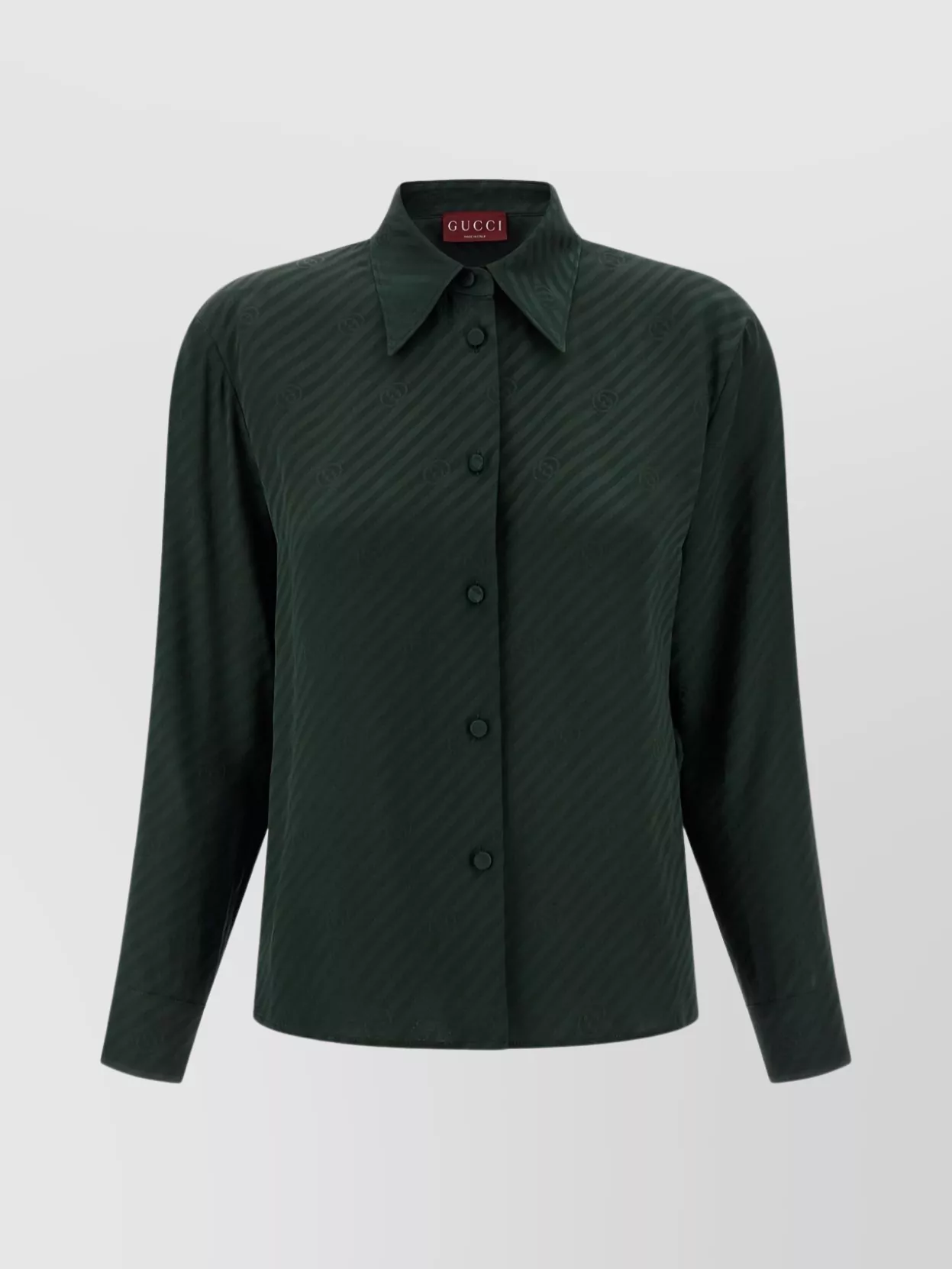 Gucci Gg Cross Long Sleeve Shirt In Green