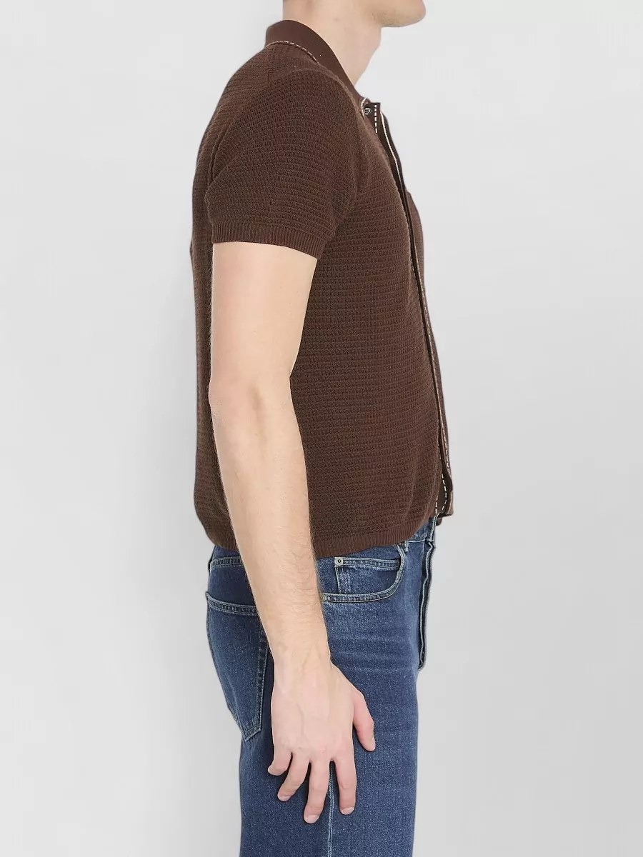 Versace Cotton Knit Short-Sleeve Shirt
