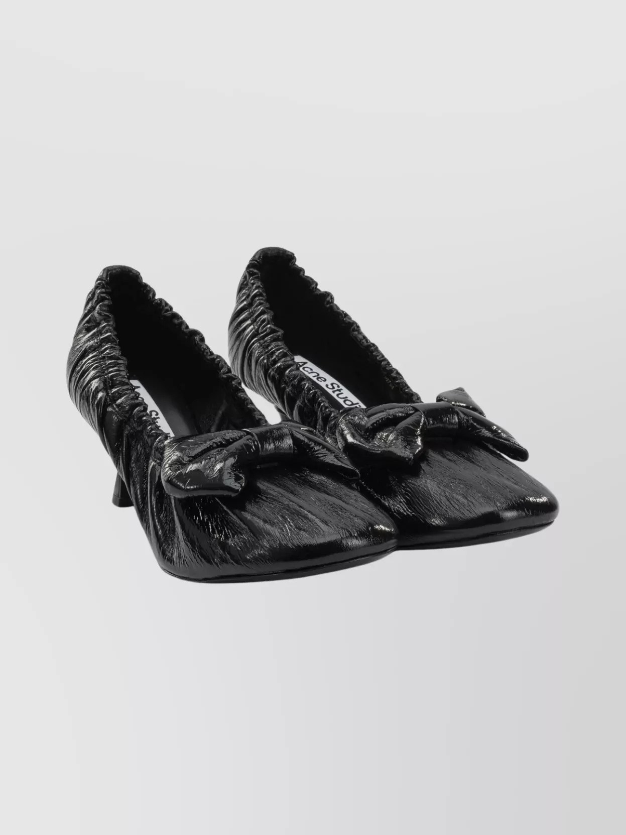 Acne Studios Stylish Kitten Heel Pumps With Bow Detail In Black