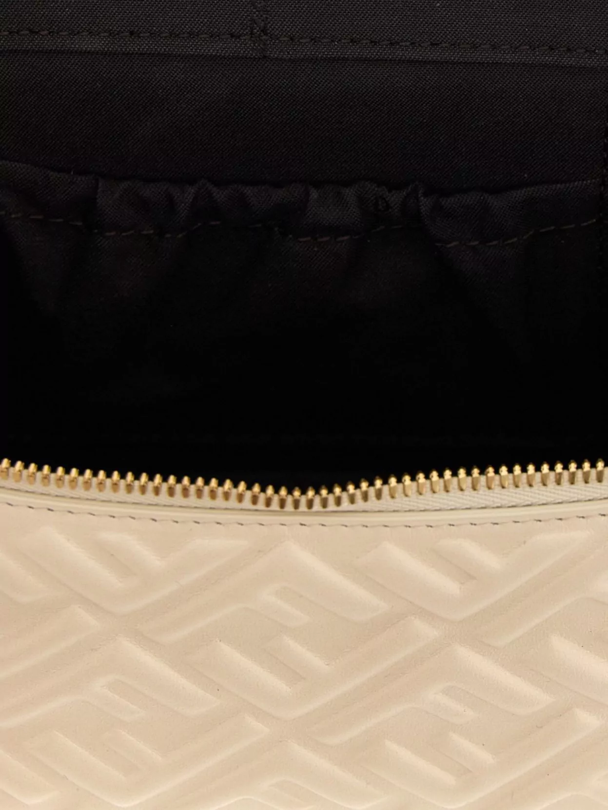 Fendi Vanity Handbag Adjustable Strap Embossed Pattern Top Handle