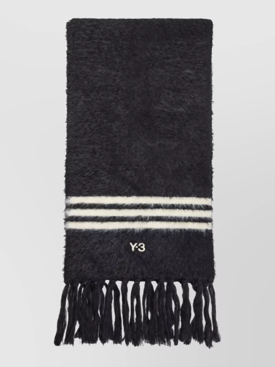 Y-3 brushed fringed scarf