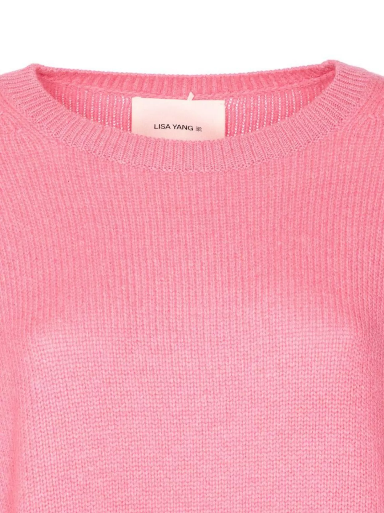Lisa Yang Oversized Crewneck Knitwear Side Slits In Pink