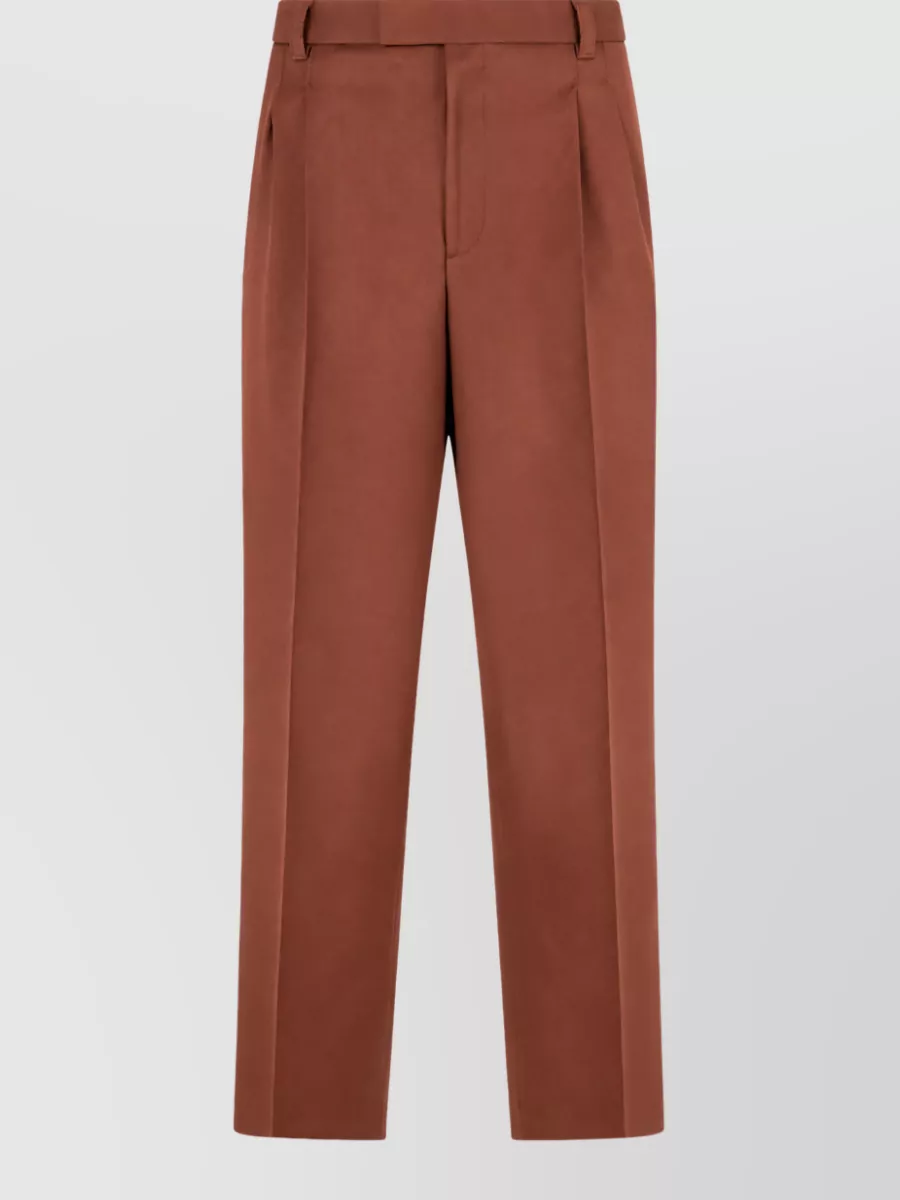 Boss Virgin wool high-rise pleated straight-leg tailored trousers
